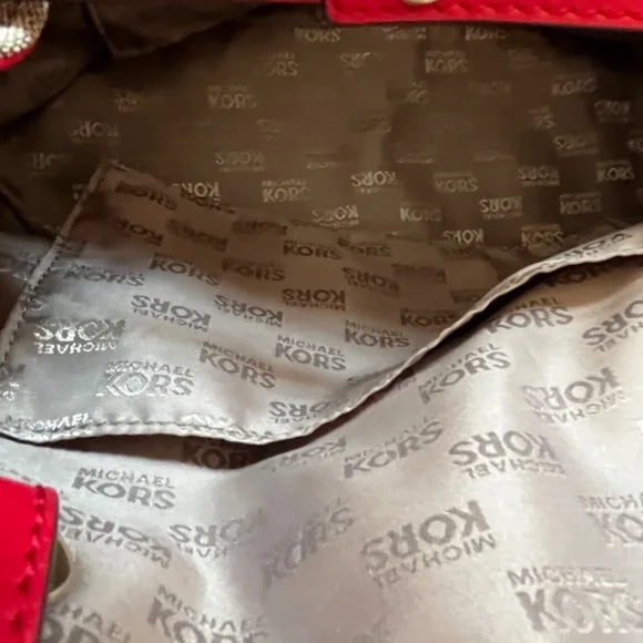 Michael Kors  Red/Tan Satchel - Picture 3 of 6